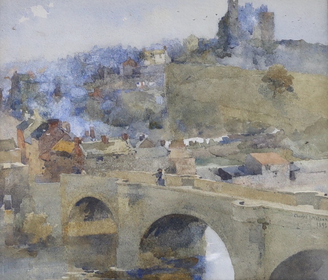 Charles John Watson (1846-1927), watercolour, 'Richmond Yorks, signed and dated 1898, 24 x 27 cm.